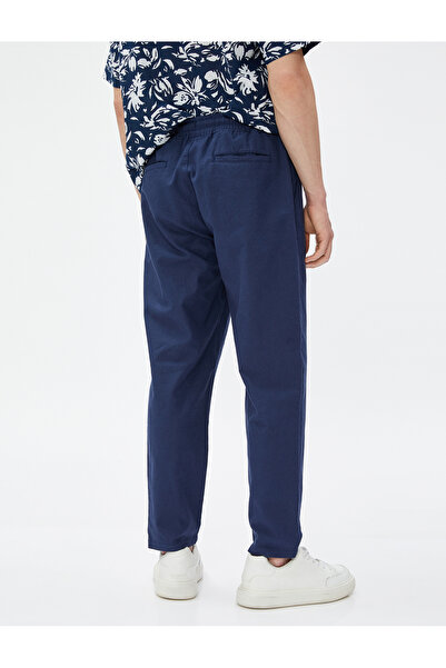 Koton Vászonkeverék nadrág csipkederékkal és zsebrészlettel