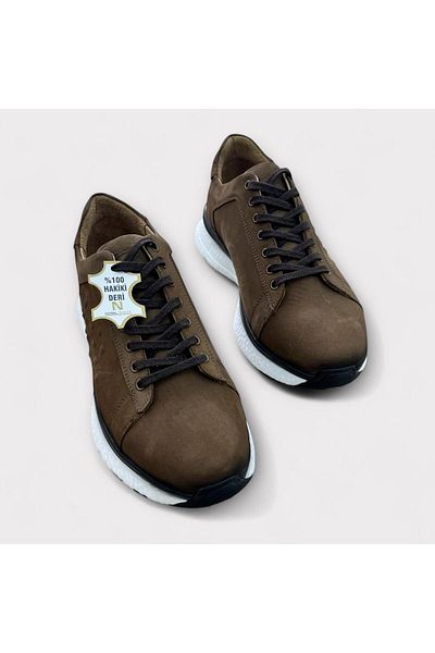 PATRON SHOES Ανδρικά δερμάτινα αθλητικά παπούτσια με κορδόνια