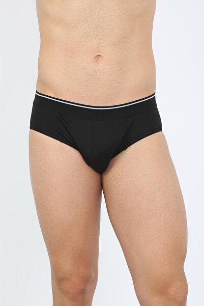 Akbeniz Men's Cotton 3-Piece Black White Gray Lycra Slip 40123