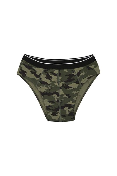 Akbeniz Ανδρικό βαμβακερό μοτίβο Lycra Slip Khaki 40131