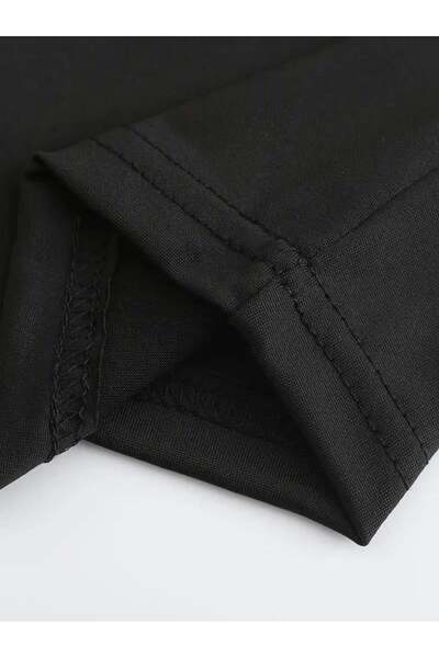 Touz Moda Uzun Kollu Sırt Baskı Gothic Bluz Crop