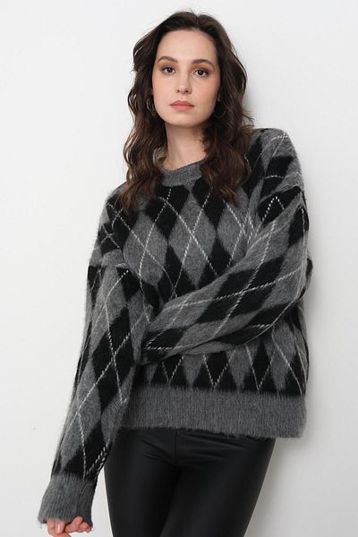 Qutu Butik 2422 Baklava Pattern Triko Sweater