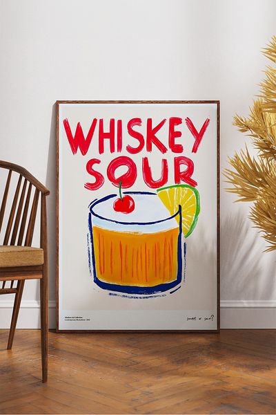 House Gorgeous Poster cu design colorat modern fără rame Whiskey Sour Colecția Dolce Vita