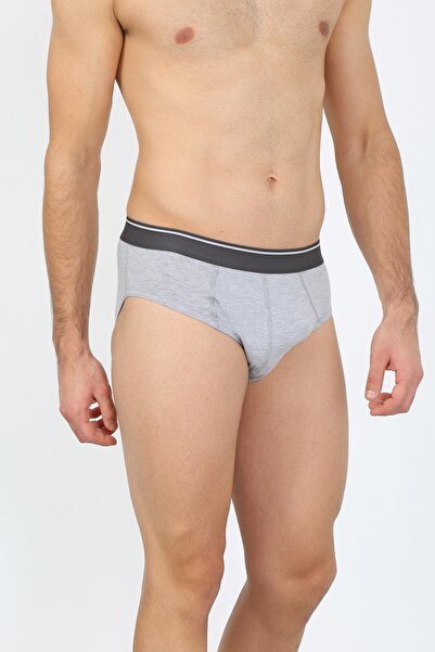 Akbeniz Men's Cotton 3-Piece Black White Gray Lycra Slip 40123