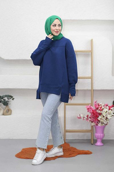 CNG MODA Teseturine Skirt Slit Basic Sweatshirt