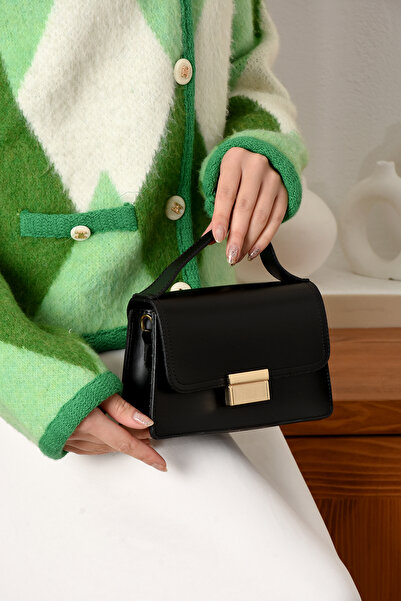 ESTUTE Kadın Mini City Omuz Çantası Kilit Detaylı Çanta