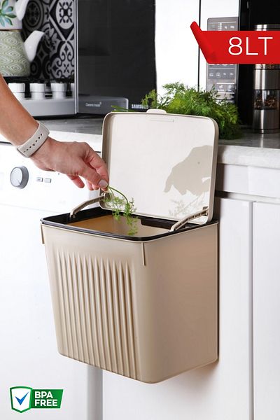 Nandy Home Λειτουργικός Κάδος Απορριμμάτων με Κρεμάστρα 8Lt.