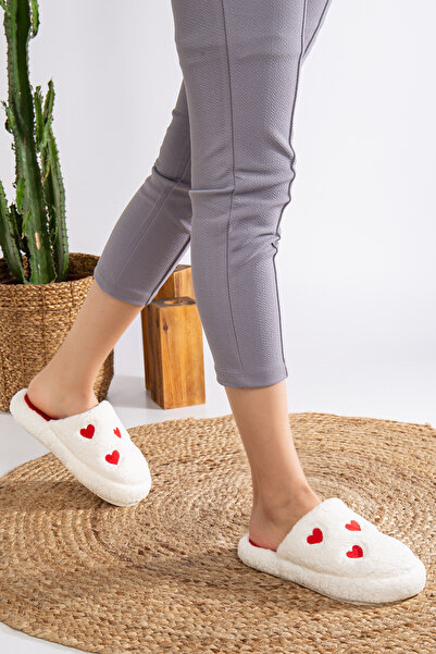 Slipcat Women's Plush Heart House Slippers Plush House Slippers Guest Slippers Bundle Slippers