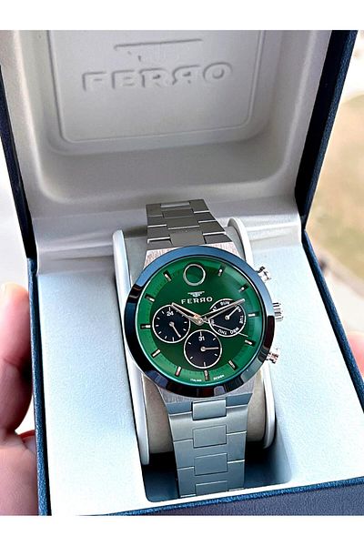 FERRO 30 Mt Waterproof Men's Wristwatch with Steel Cord Inner Functions Active Calendar F.Efm11568-J6