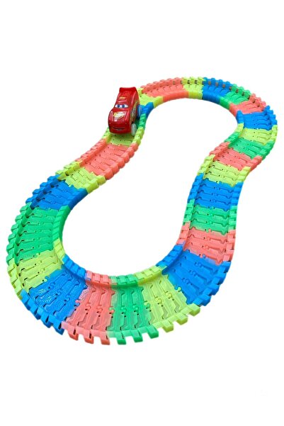 alpmodel Pilli Işıklı Renkli Hareketli Raylarda Giden Cars Araba