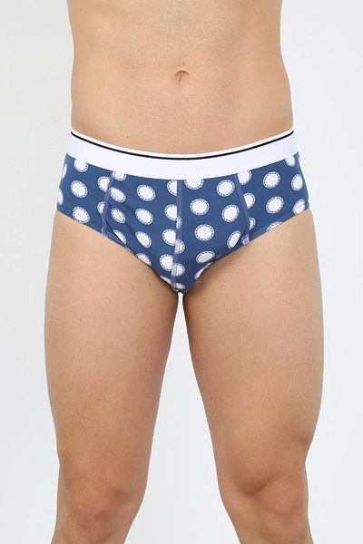 Akbeniz Men's Cotton Patterned Lycra Slip Navy Blue 40131