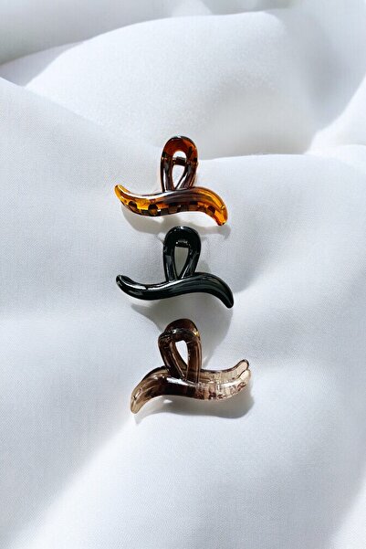 AYMETA Kadın Kahverengi Tonlarında 3 Adet 4-5 Cm 1. Sınıf Mandal Toka