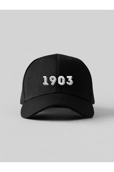 GYES 1903 Printed Black and White Sports Cap Unisex Adjustable Velcro Hat