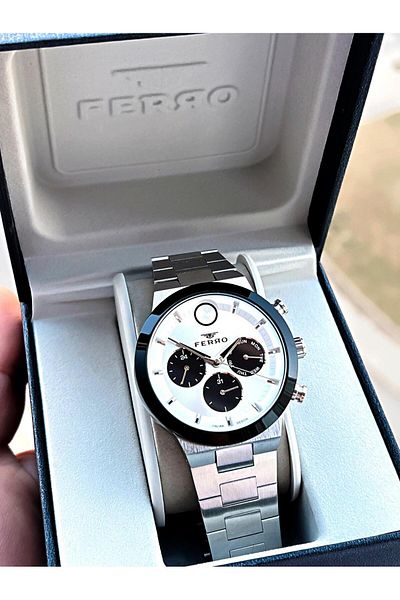 FERRO 30 Mt Waterproof Men's Wristwatch with Steel Cord Inner Functions Active Calendar F.Efm11568-Jx