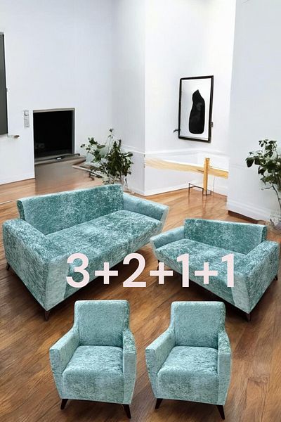 MADAME BELLA Shiny Velvet - 3+2+1+1 Lycra Flexible Washable Sofa Cover