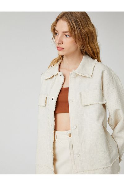 Koton Shirt Jacket Cotton Long Sleeve Pocket Detailed