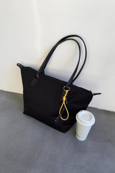 LEONAS Decorative Fancy Parachute Fabric Tote Women's Hand and Shoulder Bag Thomas Black