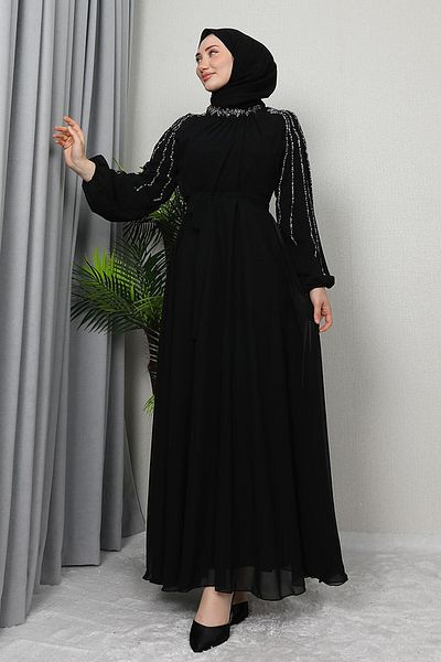 GİZ AGİYİM Μαύρο φόρεμα Semra Hijab