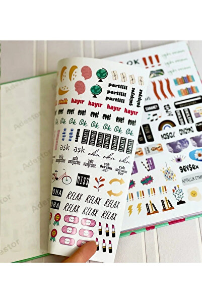 hediyeofisi I Like You Undated Talking Agenda Weekly Planner Notebook with Cute Bear Design Sticker