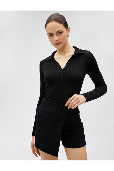 Koton Langarm-T-Shirt mit Polokragen