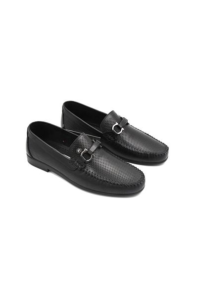 Pierre Cardin Pier Cardin 2588 - Ανδρικά παπούτσια casual loafer, γνήσιο δέρμα, ΜΑΥΡΟ