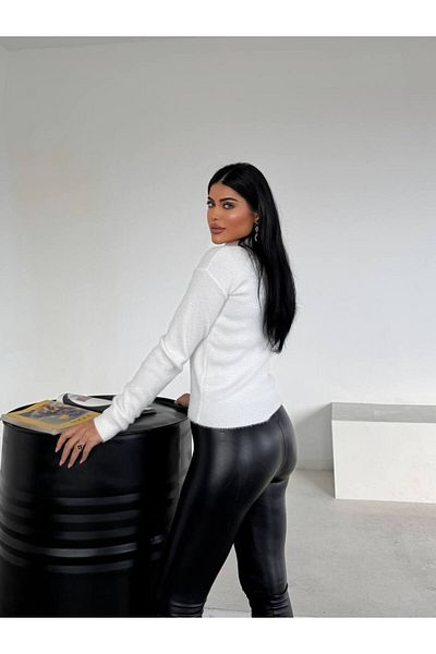 Brantu Pulover de damă cu gât în formă de plush