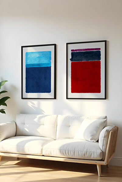 huhuli Ahşap Siyah Çerçeveli 2 Parça Set Tablo Huhu94