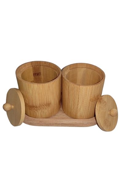 LİZYA BABY 2-Piece Luxury Spice Set with Bamboo Lid and Spoon