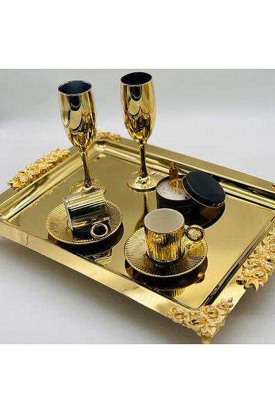 Paşabahçe Pasabahçe Titanium Plated Coffee Side Water Glass with Stand 190ml