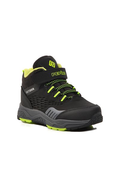pepino Walkway Black-Phosphor Yellow Kids Outdoor Boots