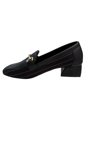 BAYRAMOĞLU KUNDURA BYK 08 NEGRU CATARAMĂ CU TOC GROS CU DIVEA DETALATĂ CASUAL ElegANT Pantofi de balerină casual pentru femei