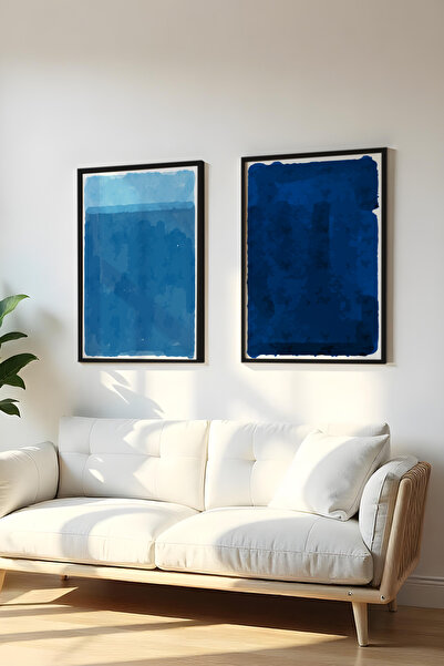 huhuli Ahşap Siyah Çerçeveli 2 Parça Set Tablo Huhu64