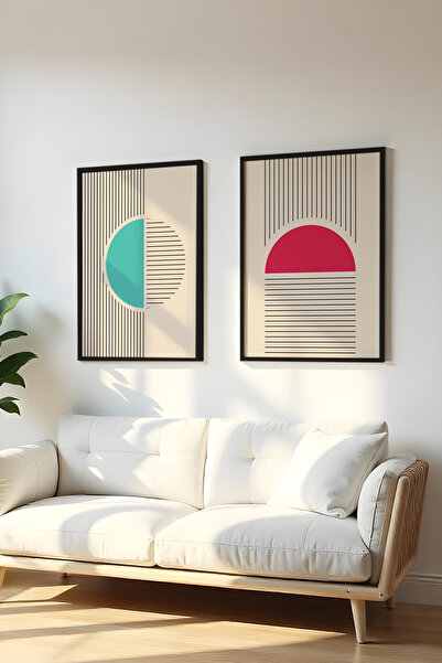 huhuli Set de 2 piese cu ramă neagră din lemn, tablou Huhu105