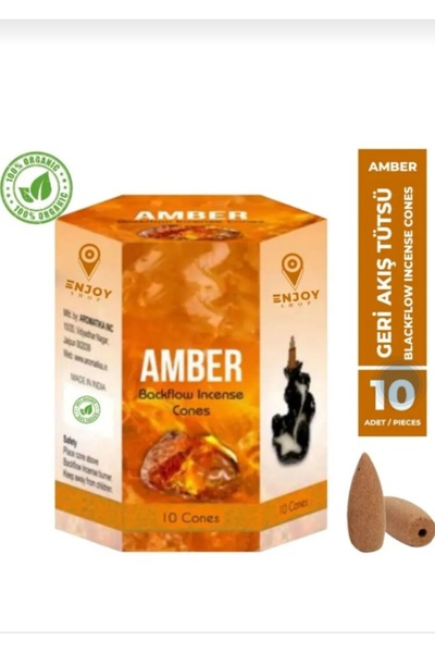 ENJOY SHOP KEHRİBAR / AMBER KOKUSU 10 ADET GERİ AKIŞLI TÜTSÜ BACKFLOW CONES 1...