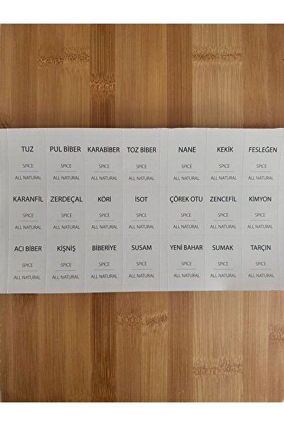 Janset Cam 12 Li Baharatlık Seti Bambu Kapaklı 21 Adet Özel Baskı Yüksek Kalite Etiket Hediye