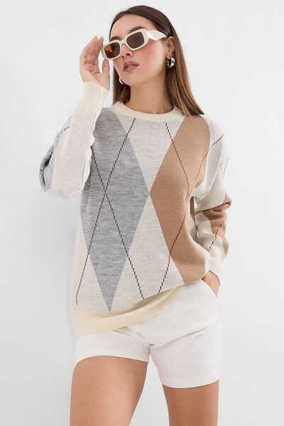 GABRİA Pulover cu model Baklava Gabria