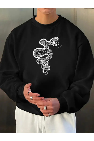 Frisson Άνετο αθλητικό φούτερ με σχέδιο φιδιού - Ανδρικό - Επιλογές μεγεθών α...