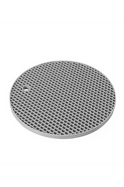 Fesya Home Gray Round Silicone Trivet