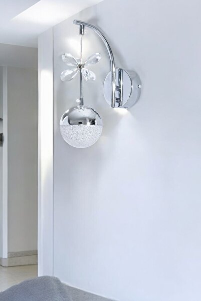 EY-EL TASARIM ŞIK SARKIT LED APLİK KROM KRİSTAL TAŞLI