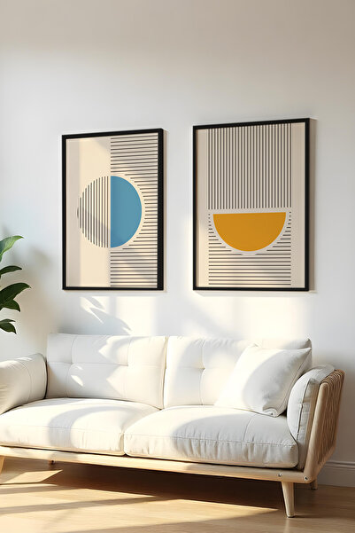 huhuli Wooden Black Framed 2 Piece Set Painting Huhu104