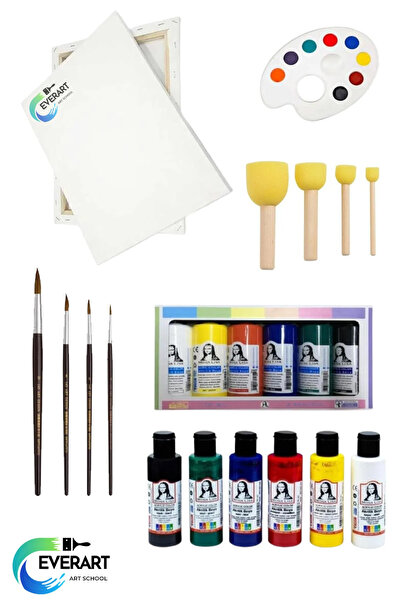 everart Südor 6x70 ml Ana Renk Akrilik Boya, 35x50 cm 1.Sınıf Tuval,Fırçalı S...