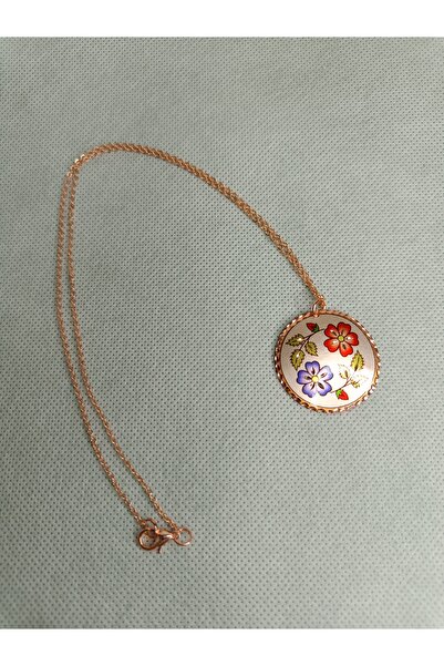 duruaccessories Bakır Kolye, Saf Bakır Usta İşi El Yapımı Şık Tasarım, (Çiçek Desenli )