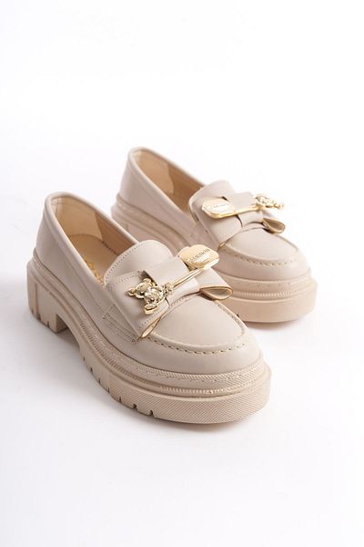sefayol Γυναικεία παπούτσια Burk Beige Matte Leather
