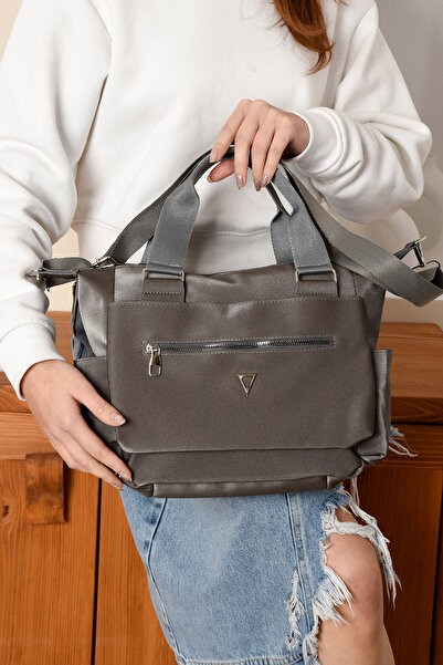 ESTUTE Geantă de mână cu curea coloană pentru femei, cu buzunare multiple