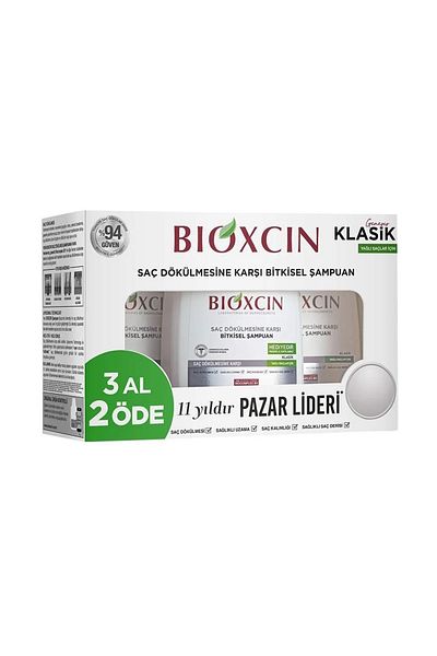 Bioxcin Anti-Hair Loss Classic Shampoo for Oily Hair 3X300Ml