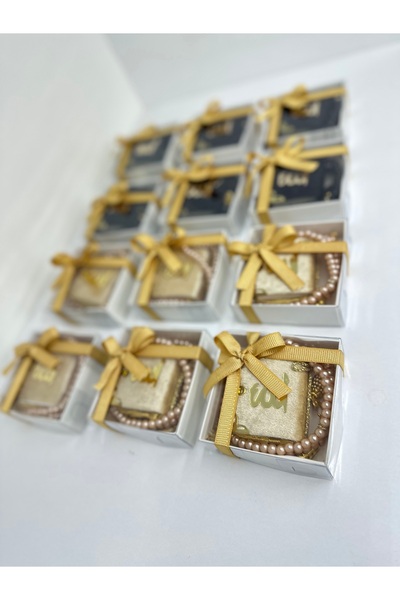 Berloti 12 adet Mevlid hediye seti mini kuranı Kerim ve inci tesbih