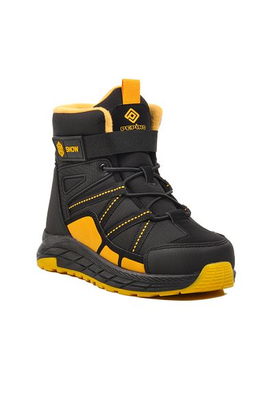 pepino Walkway Black-Cat Yellow Kids Boots
