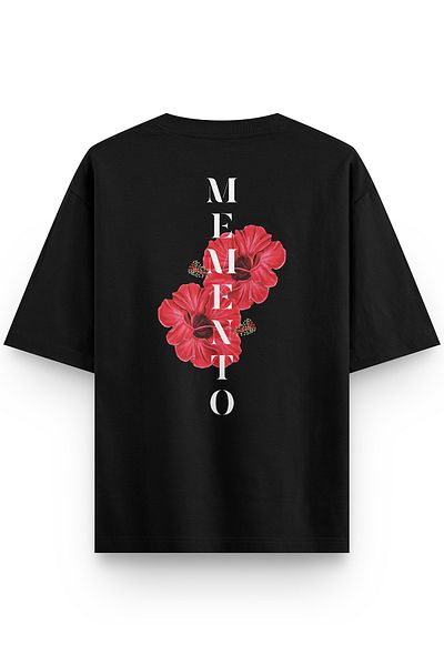 Overoz Μπλουζάκι Unisex Oversize Μαύρο Floral εμπριμέ - 1326