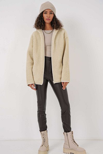 GABRİA Gabria Hooded Zippered Cardigan