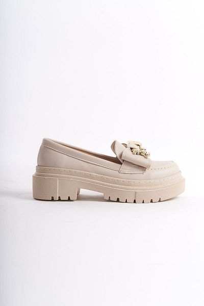 sefayol Γυναικεία παπούτσια Burk Beige Matte Leather
